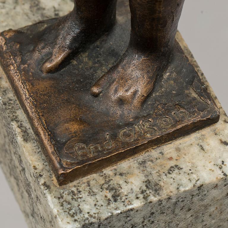 ANDERS OLSON, skulptur, brons, signerad.