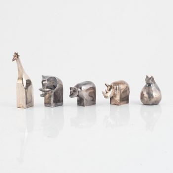 A set of five figurines, including Gunnar Cyrén, Dansk Designs, Japan.