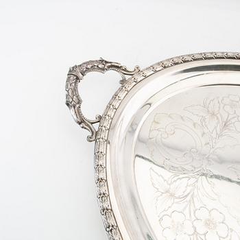 Trays 4 pcs of silver-plated metal, first half of the 20th century.