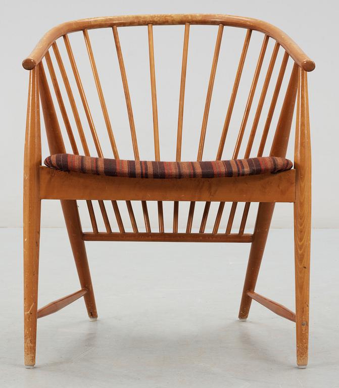 KARMSTOL, "Solfjädern", Sonna Rosén, Nässjö Stolfabrik, formgiven 1948.