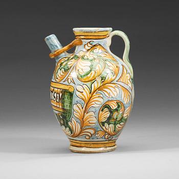 1339. An Italian Castelli maiolica syrup-jar, 17th Century.