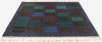 Barbro Nilsson, a 'Gröningen, mörk' carpet, knotted pile, c. 266 x 182 cm, signed AB MMF BN.