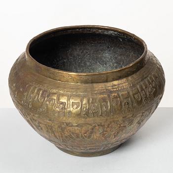 Two brass egyptian revival vessels, early 20th century.