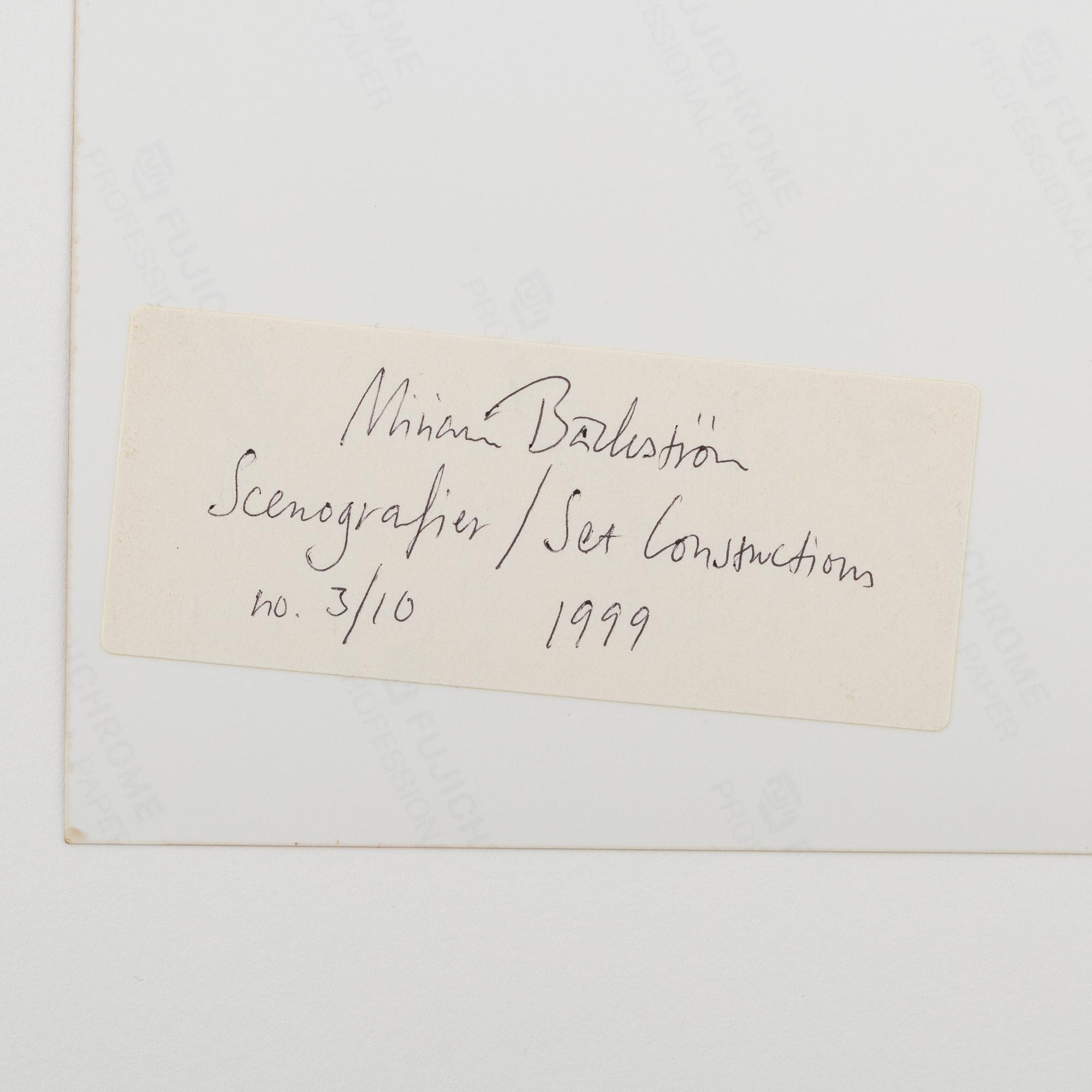 Miriam Bäckström, "Scenografier/Set Constructions", 1999.