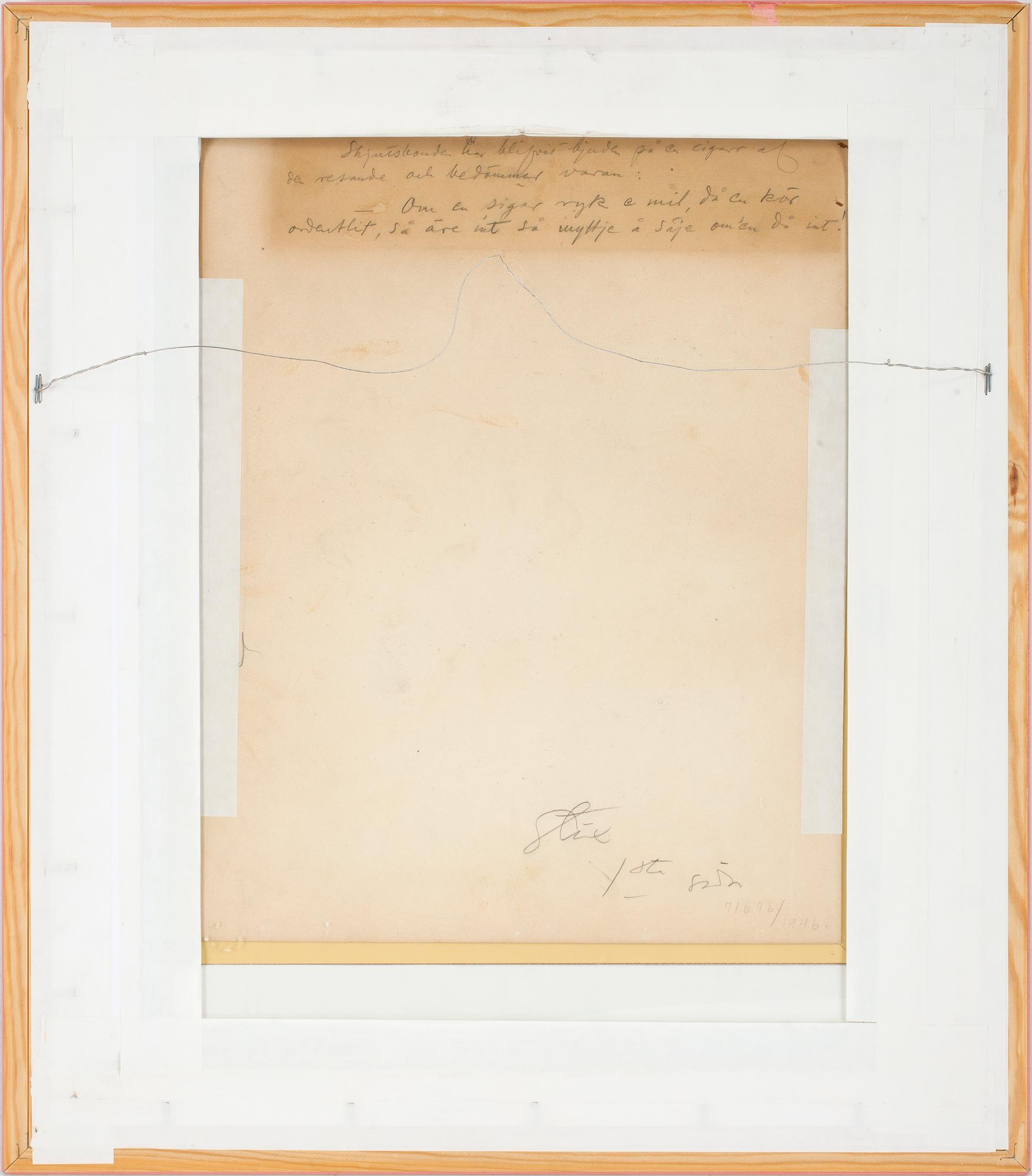 ALBERT ENGSTRÖM, tuschteckning, sign.