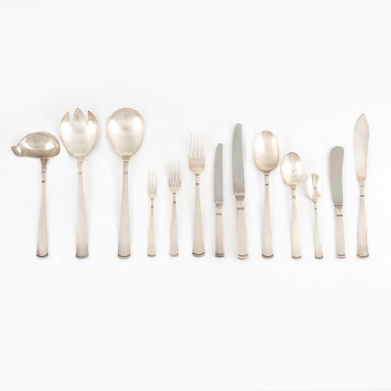 Jacob Ängman, bestickuppsättning, 98 delar, silver, "Rosenholm", Guldsmedsaktiebolaget, Stockholm 1960-80-tal.