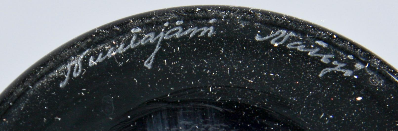 POKALER, 4 st. Blå glasmassa. Kaj Franck, Nuutajärvi, Notsjö, Finland, Modell "Hyrrä".