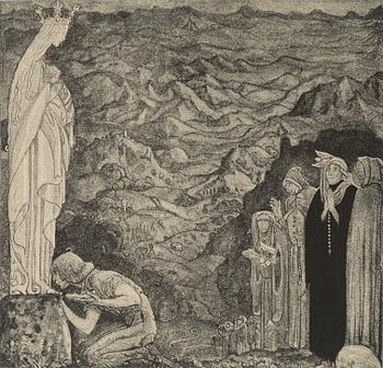 John Bauer, "Han stapplade fram mot madonnans bild och kysste ödmjukt hennes bara fot".