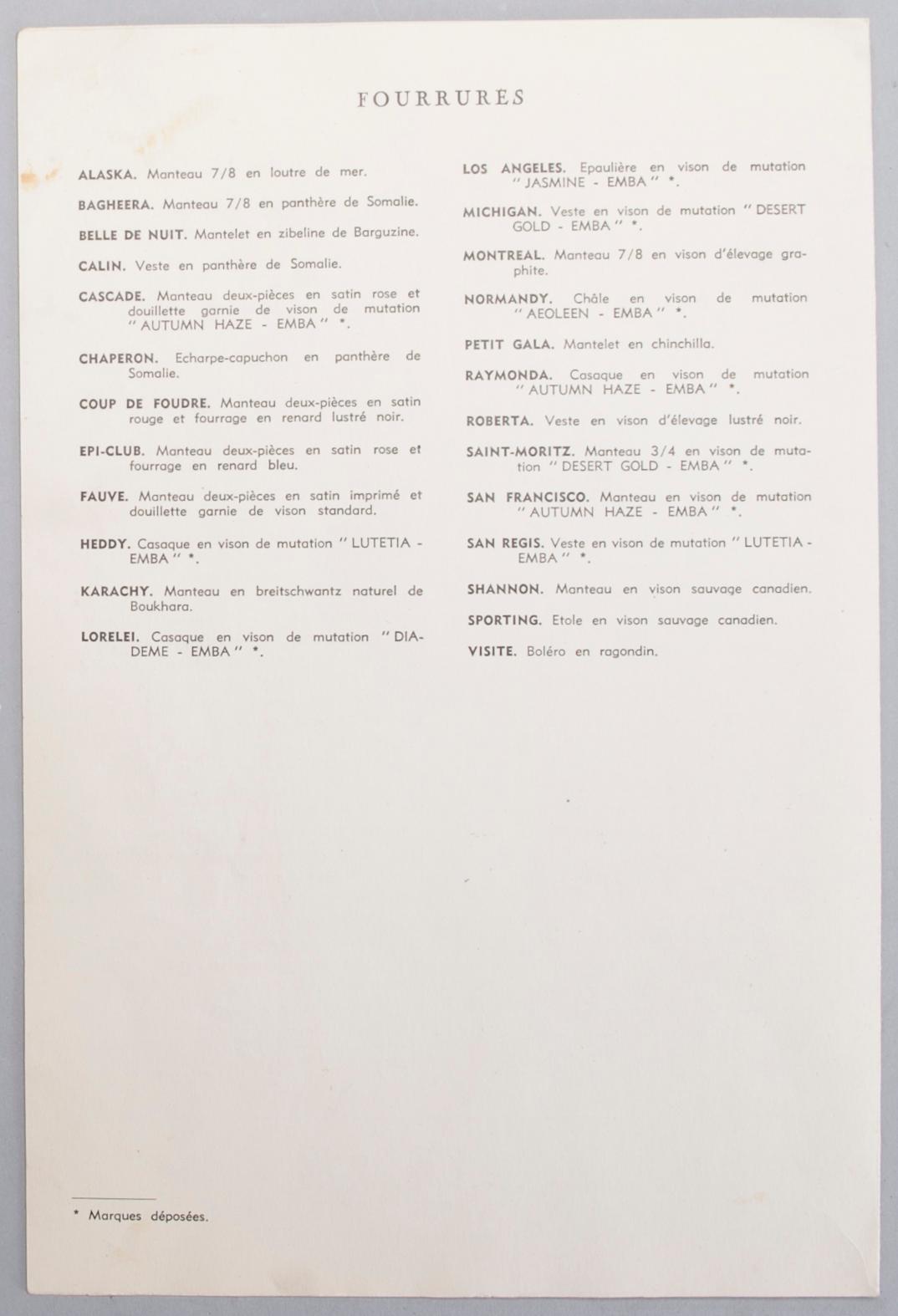 MODEFOTOGRAFIER, 7 st, Ateljé Uggla, Stockholm, och CATWALK-PROGRAMBLAD, Dior 1959-60.