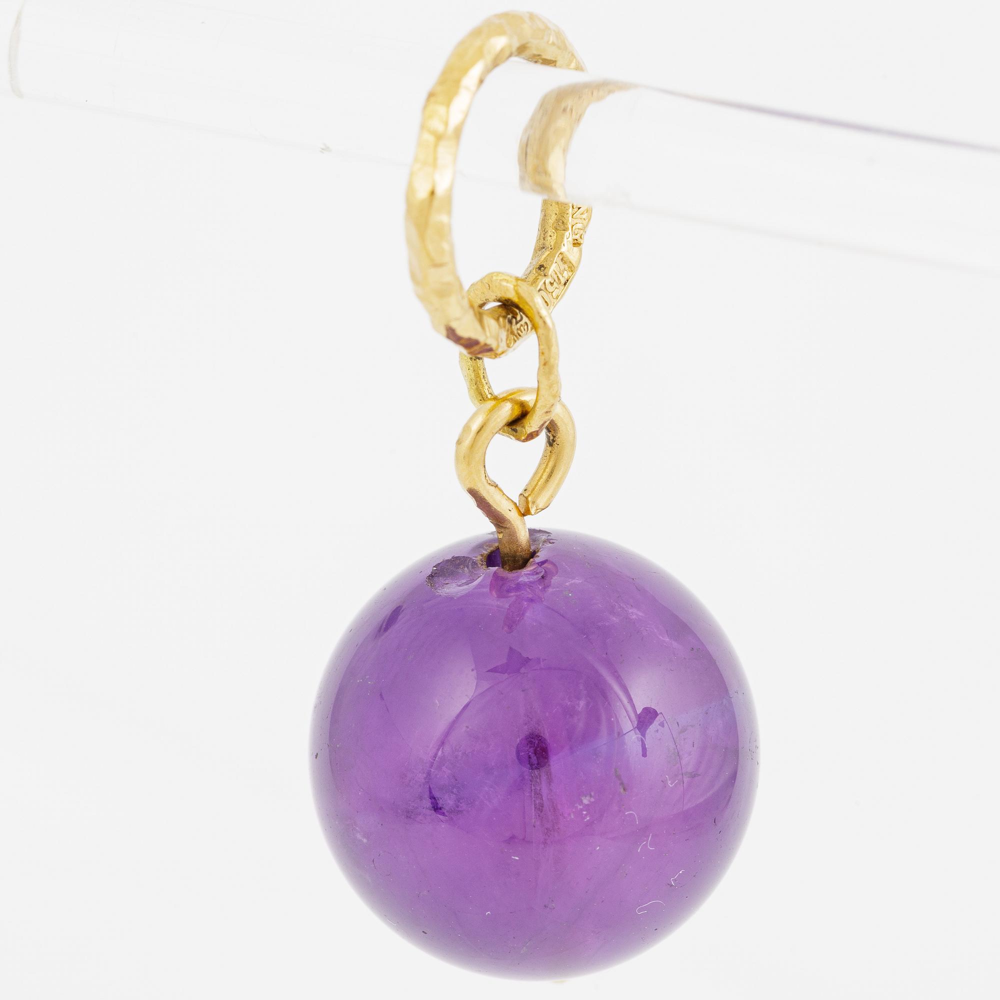 Hänge, Sandberg, 18K guld med ametist.