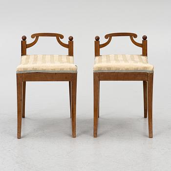 A pair of Karl Johan stools, 19th Century.