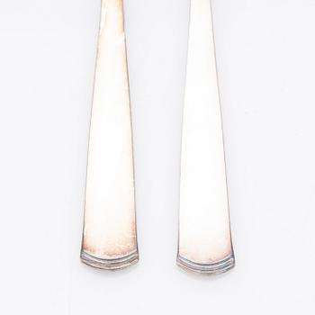 Dessertgafflar, silver, 12 st, Rosenholm, GAB, Stockholm, 1958-1960.