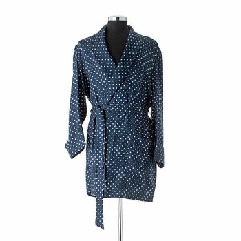 297. EDSOR KRONEN, a blue and white polka dotted dressing gown.