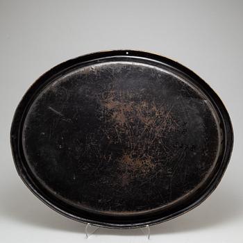 A Chinoiserie metal tray, 19th century.