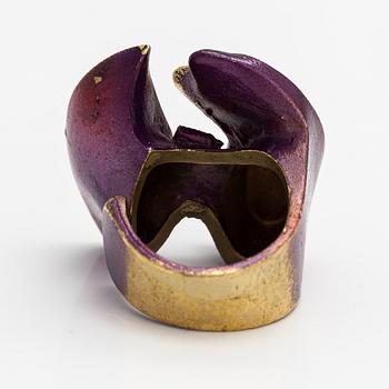 Björn Weckström, A flame bronze necklace "International arms Inc" and ring "Henry J". Lapponia.