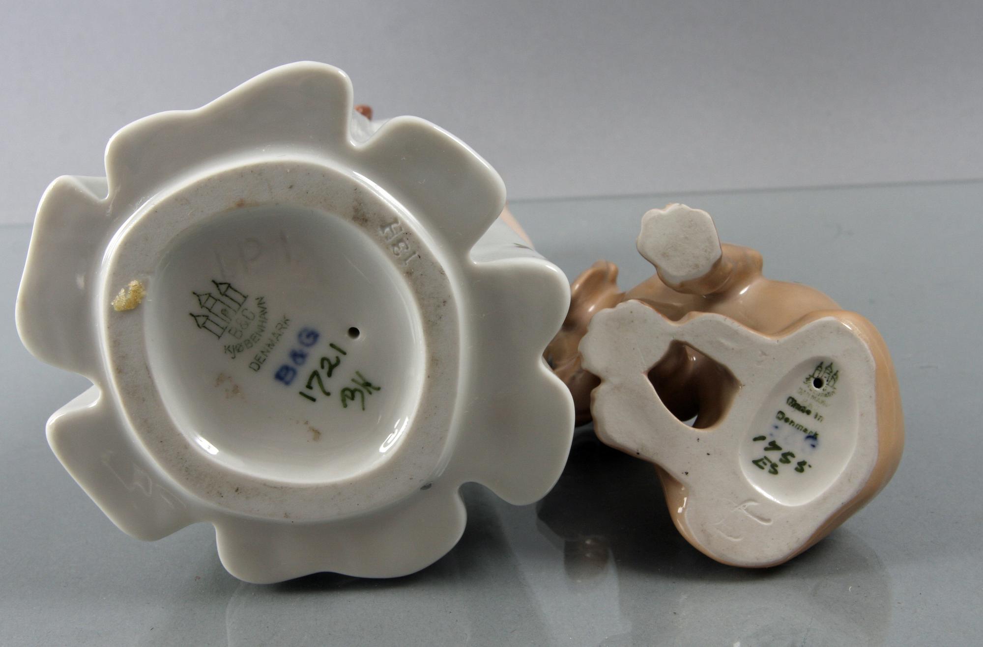 FIGURINER, 2 st, porslin, Bing & Gröndahl.