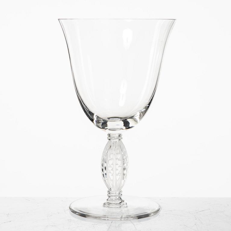 René Lalique, vinglas, 3 st,  "Fontainebleau", Lalique, Frankrike.