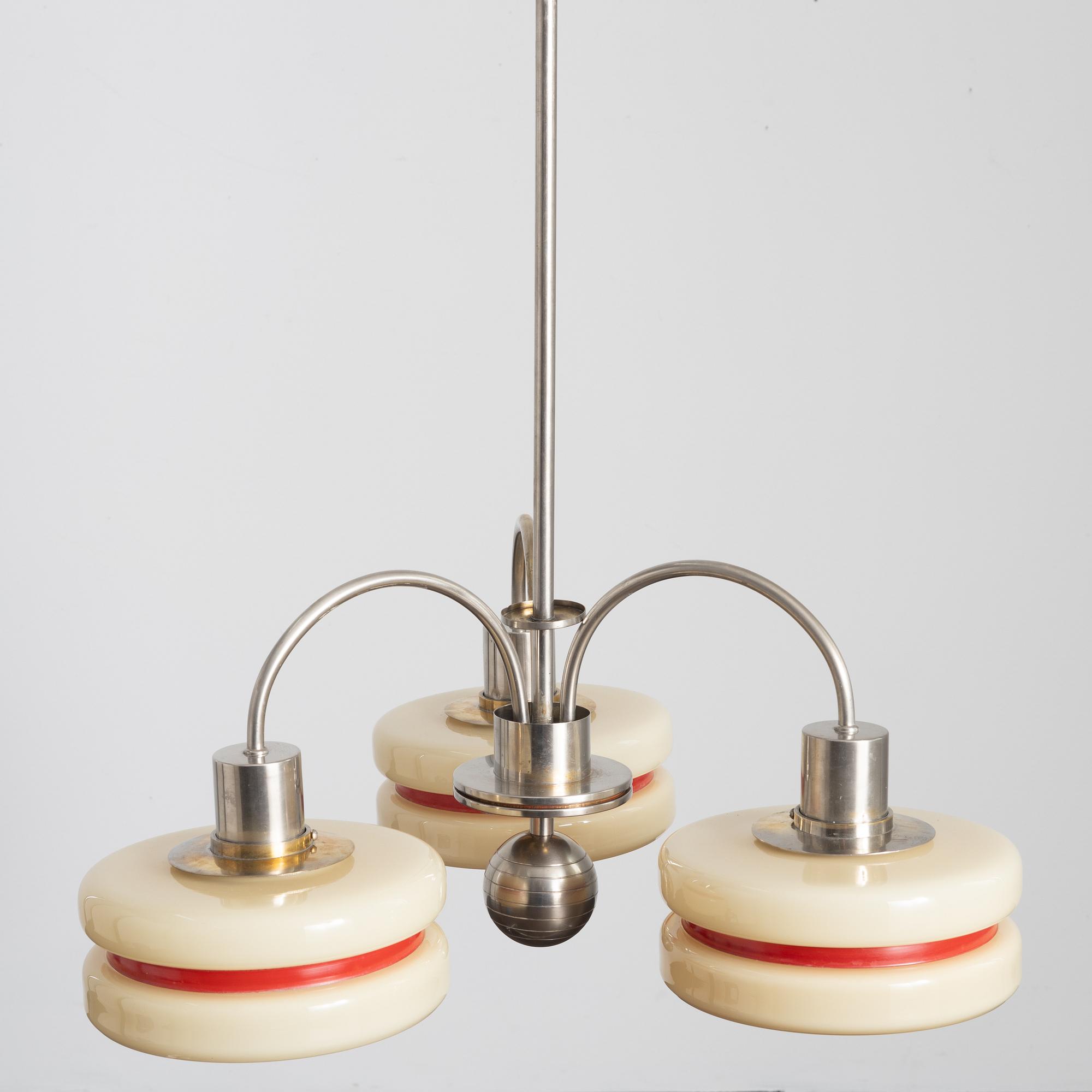 Harald Notini, a model "10277" ceiling lamp, Arvid Böhlmarks Lampfabrik, Stockholm, 1930s.