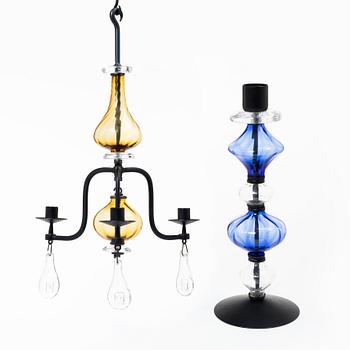 Erik Höglund, a chandelier and a candlestick, Boda Smide.
