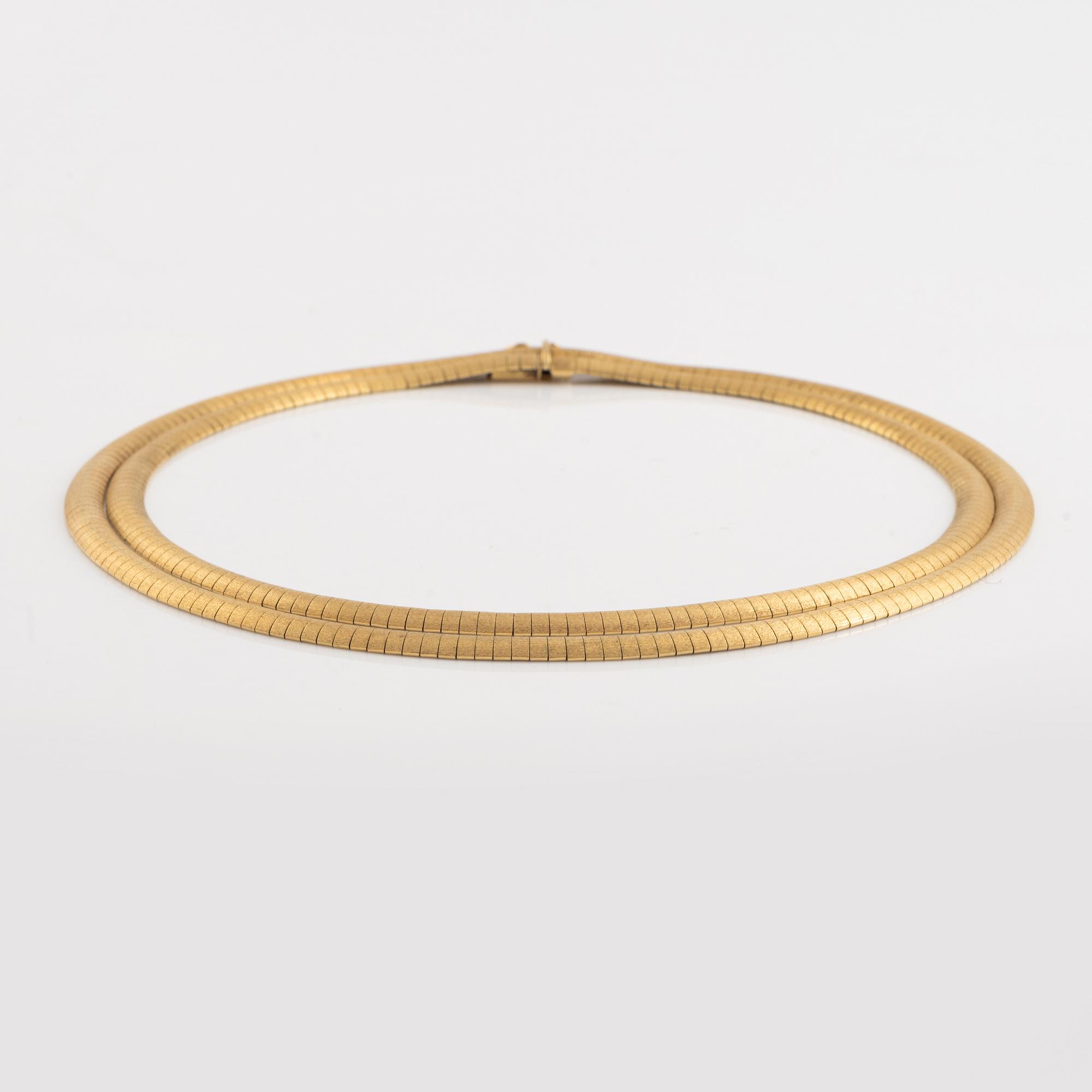 Necklace and bracelet, 18K gold. Italian marks.