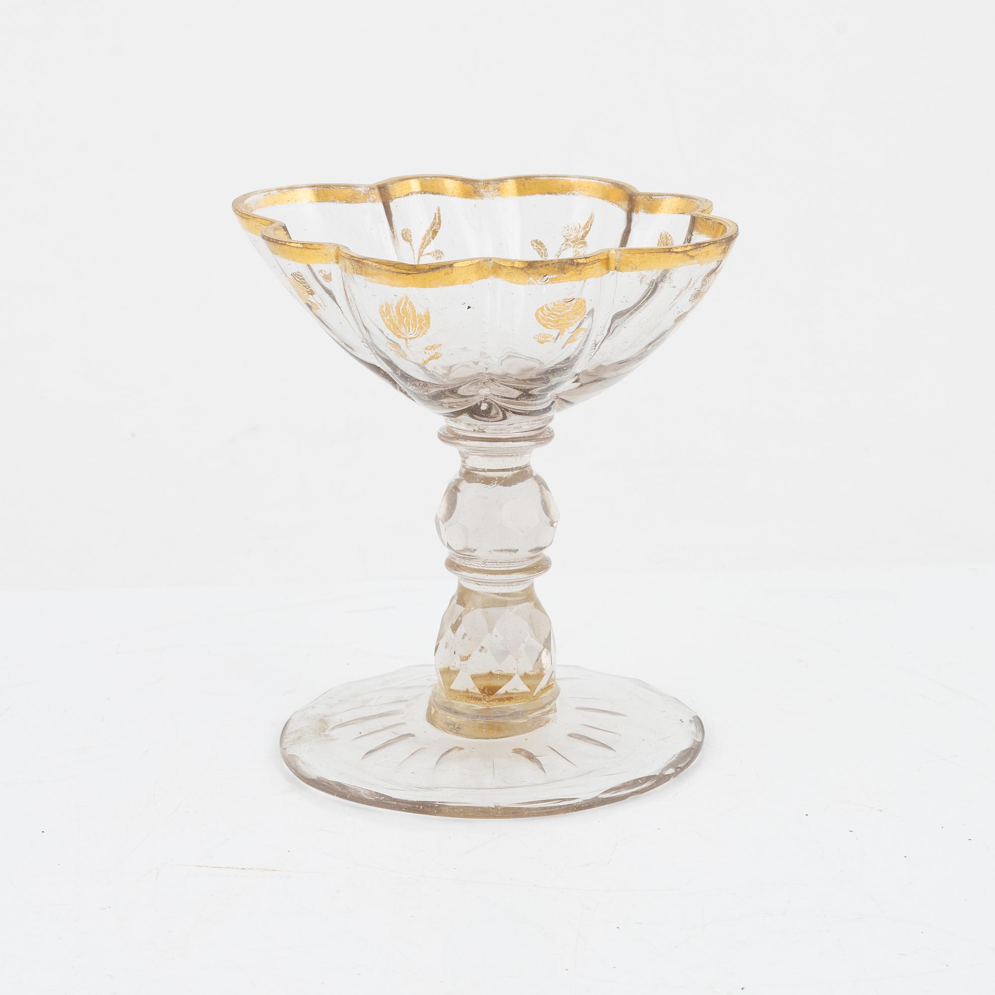 Uppsatsskål, glas, 1700-tal.