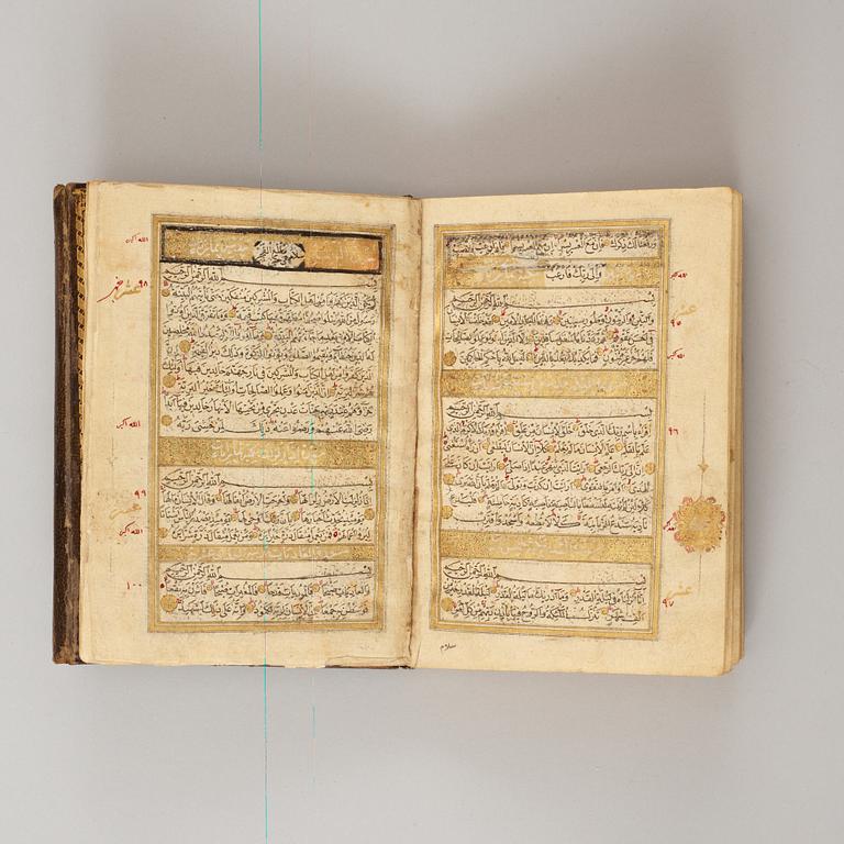 KORAN. Konstantinopel 1716. Höjd 15,5 x 11,5 cm.