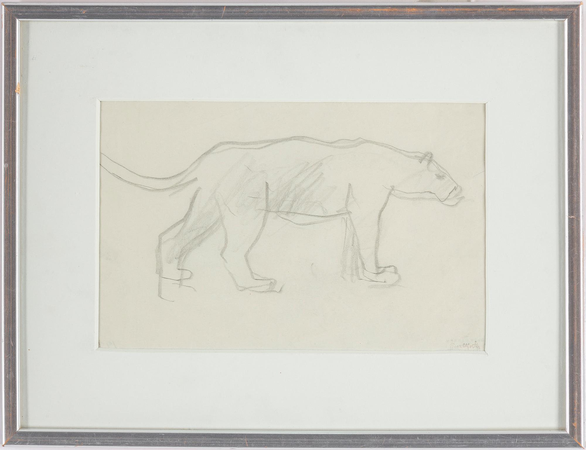 BROR HJORTH, drawing, signed with rubber stamp.