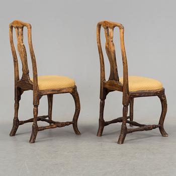 2 matched Swedish Rococo 18th century chairs.