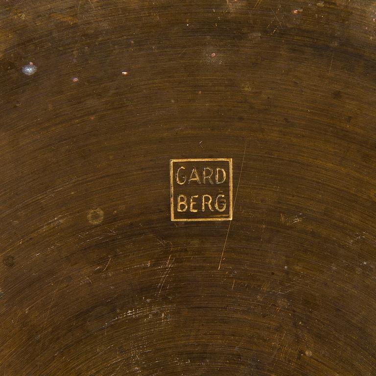 BERTEL GARDBERG, A pair of candleholders in brass, marked Gardberg.