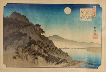 ICHIRYUSAI HIROSHIGE I, tillskriven, ett par, träsnitt, Japan.