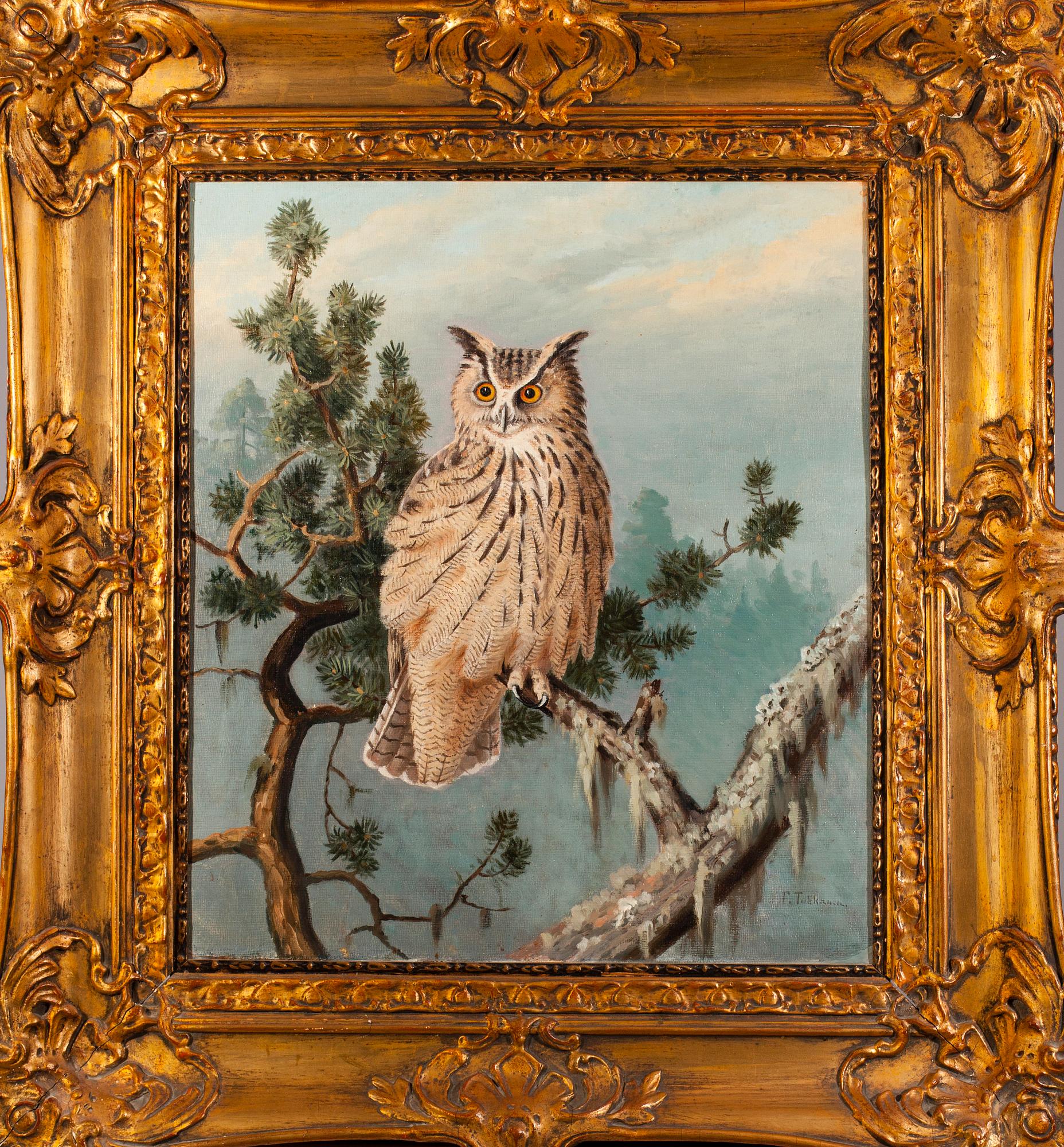 JOHAN FREDRIK TUHKANEN, olja på skiva, signerad.