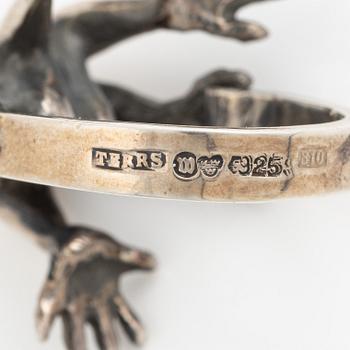 PA Lundahl-Terrs, two rings, silver, Växjö 1976.