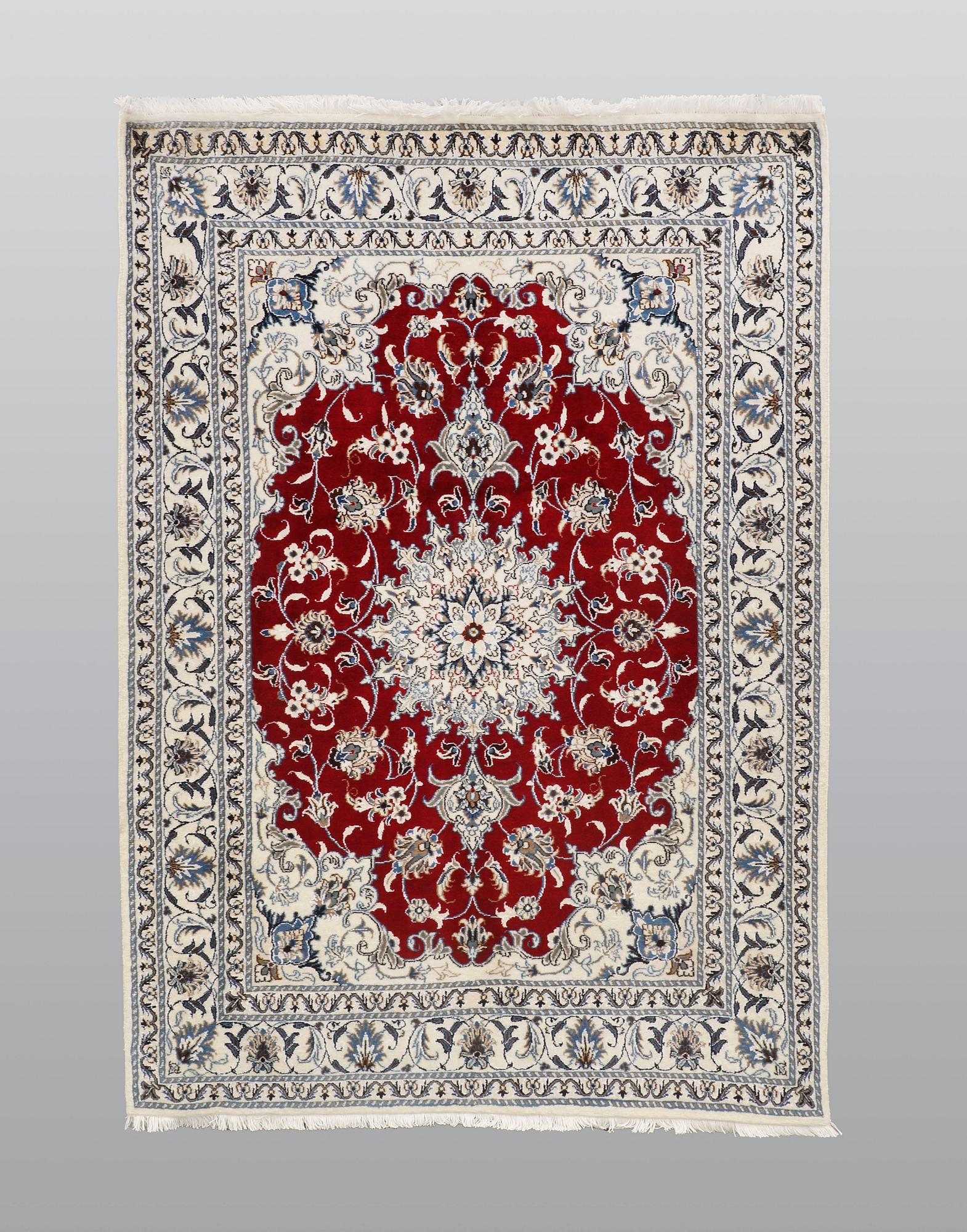A rug, Nain part silk, ca 208 x 149 cm.
