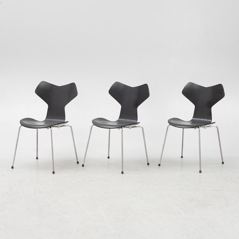 Arne Jacobsen, three "Grand Prix" chairs, Fritz Hansen, Denmark.