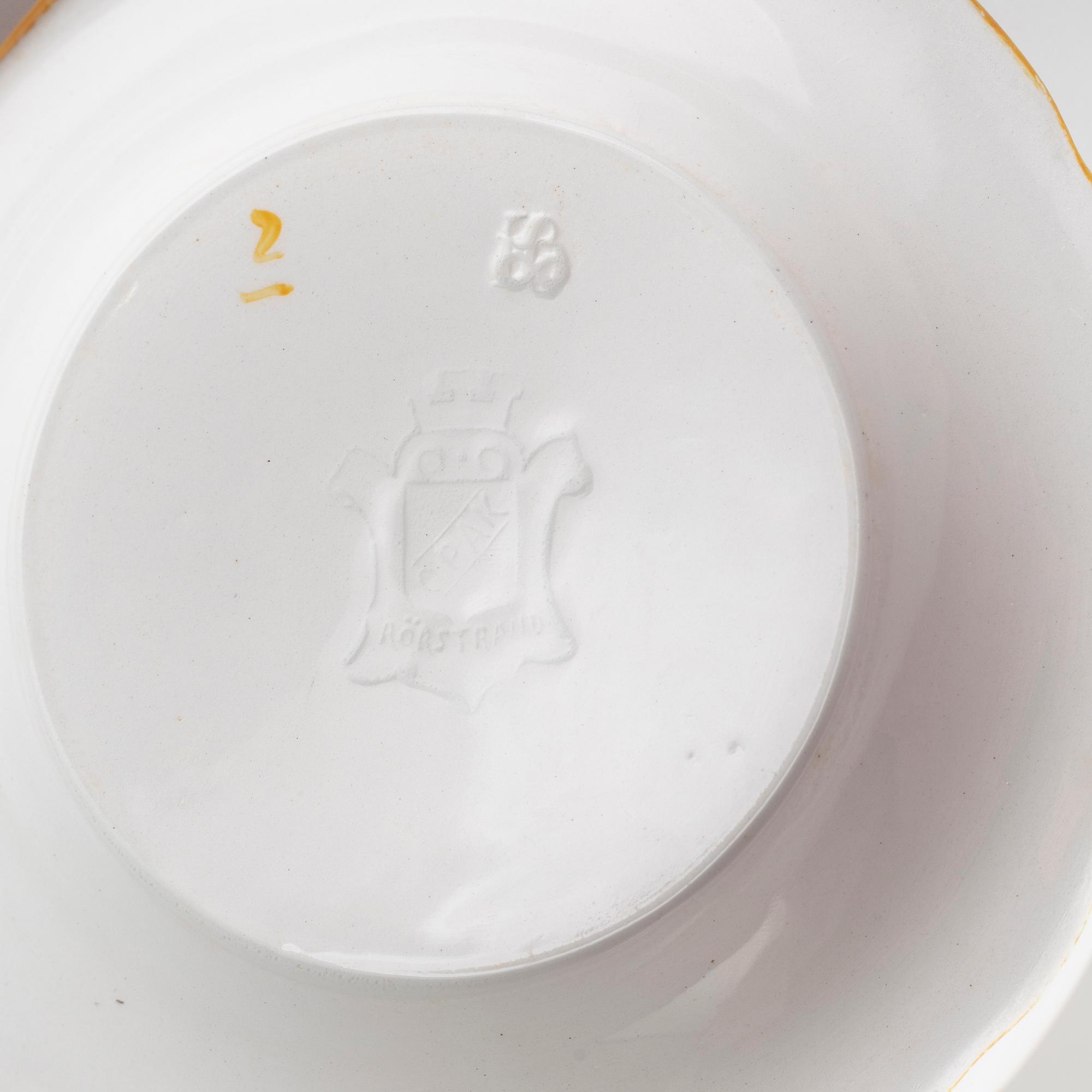A creamware "Formosa" dinner service, Rörstrand, Sweden, around 1900.