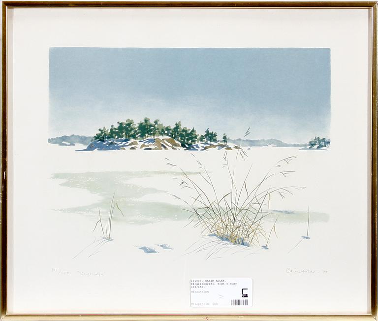 CARIN ADLER, färglitografi, sign o numr 135/250.