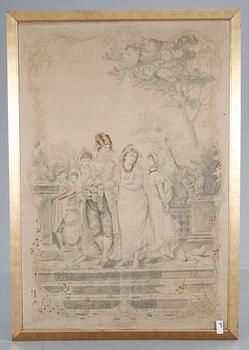 BEMÅLAD TEXTIL. 1800/1900-tal.