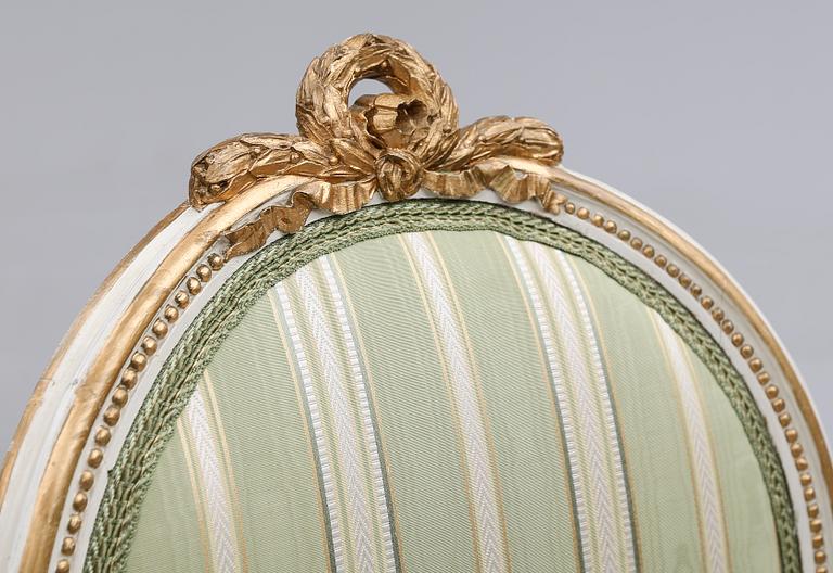 KARMSTOLAR, 1 par, gustaviansk stil, 1900-talets början.