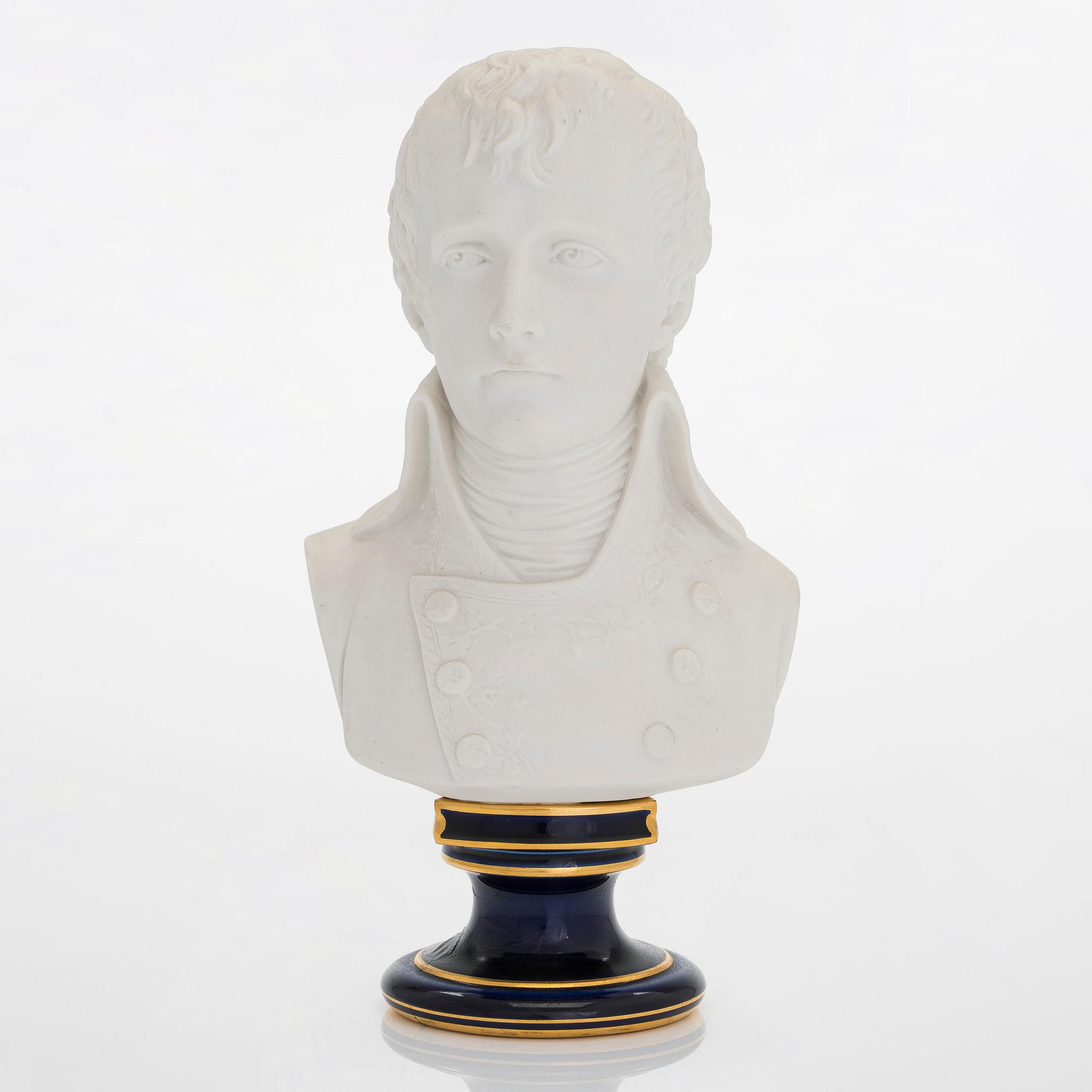 A biscuit bust of Napoleon Bonaparte, Sèvres, France.
