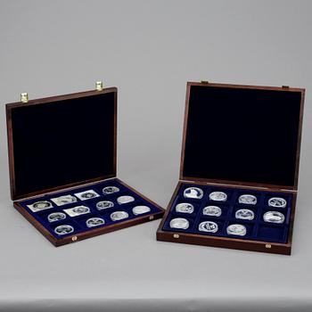 MINNESMYNT, 23 st, silver, "Kungariket Sverige", 1900-talets andra hälft. Ca 600 gram.