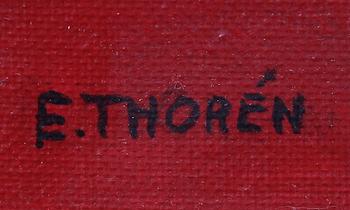 ESAIAS THORÉN, olja på pannå, sign.