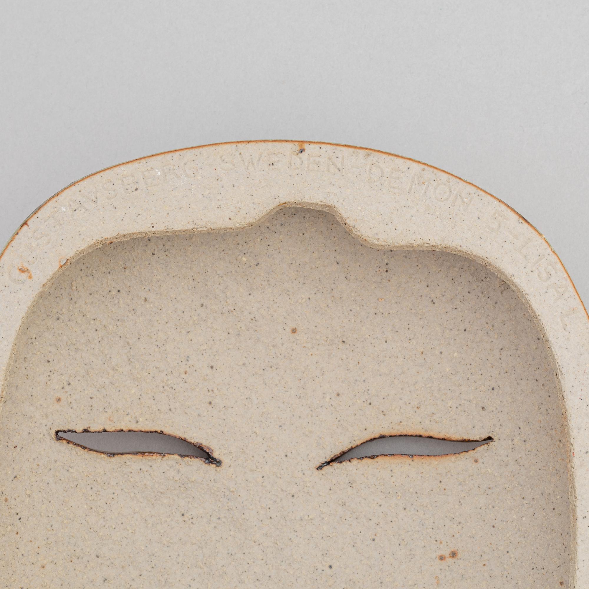 Lisa Larson, a 'Demon 5' stoneware mask, Gustavsberg.