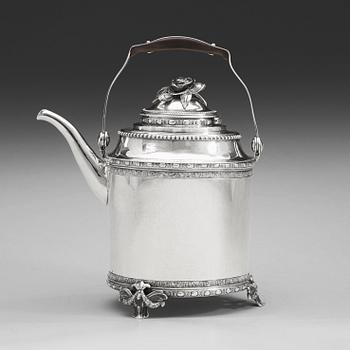 A Swedish 18th century silver tea-pot, mark of Lars Boye, Stockholm 1786.