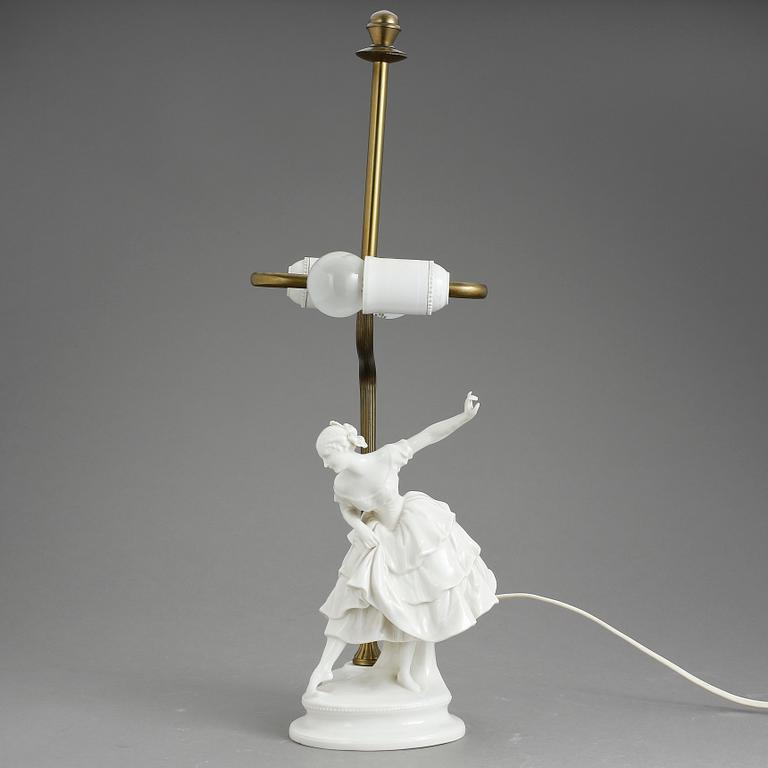 BORDSLAMPA, porslin, Schwarzburger-Werkstätten, 1920-30-tal.