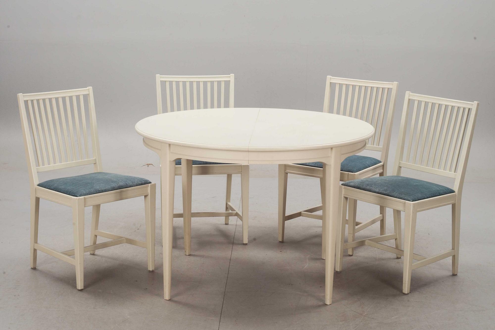 MATSALSBORD MED STOLAR, 1+4, design Svante Skogh. 1900-talets andra hälft.