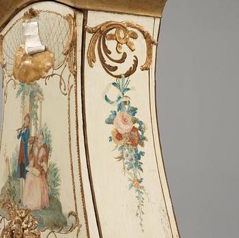 A Swedish Transition Rococo/Gustavian 18th century longcase clock.