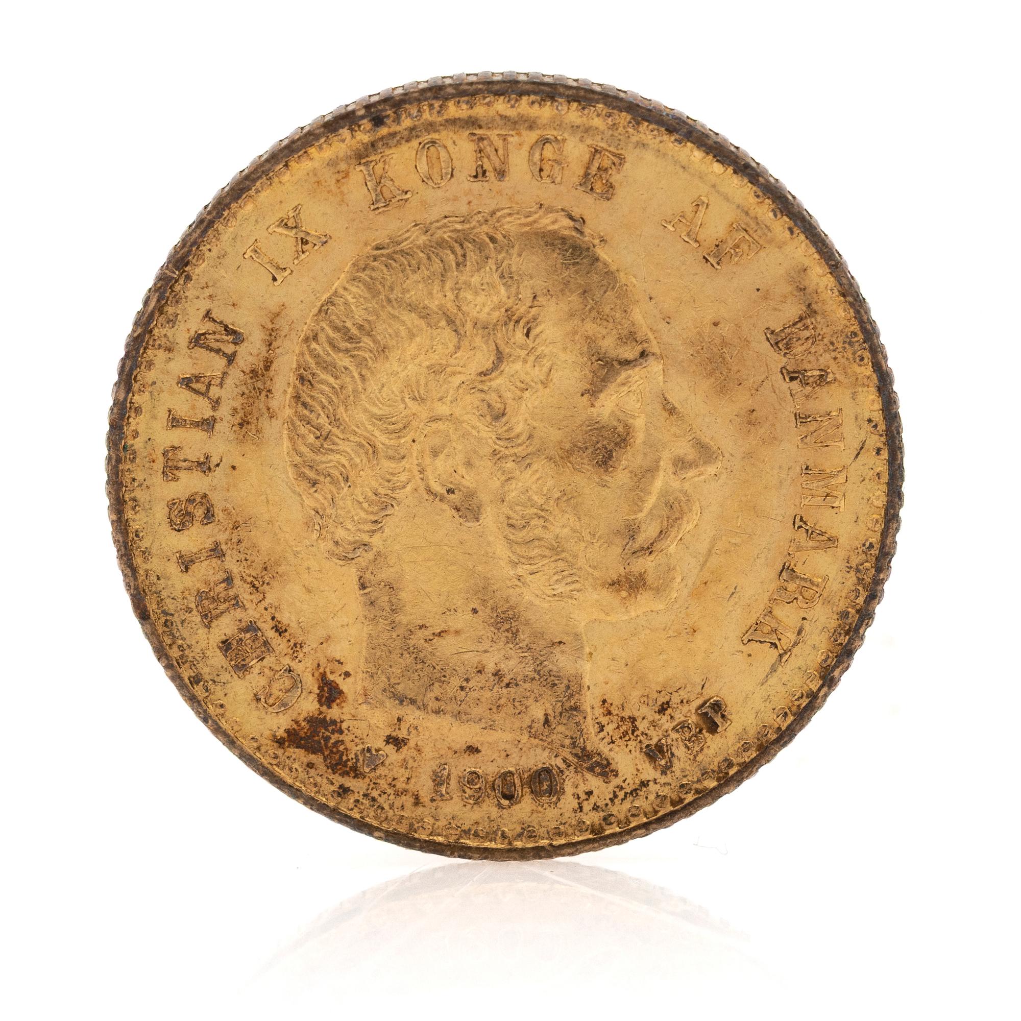 Guldmynt, Christian IX Danmark, 1900.