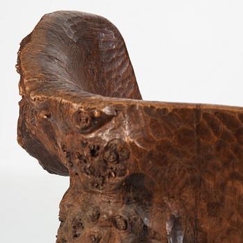 A Swedish folk art pine chair, early 20th Century.