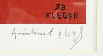 FERNAND LÉGER, efter, färglitografi, bär påskrift i blyerts.