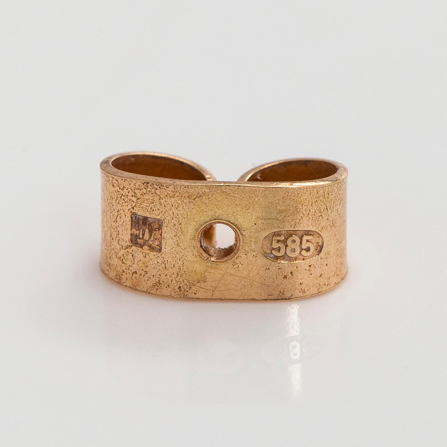 Björn Weckström, a pair of 14K gold earrings "Paio" for Lapponia.